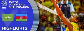 BRAZIL vs. AZERBAIJAN – Highlights Women | Volleyball Olympic Qualification 2019